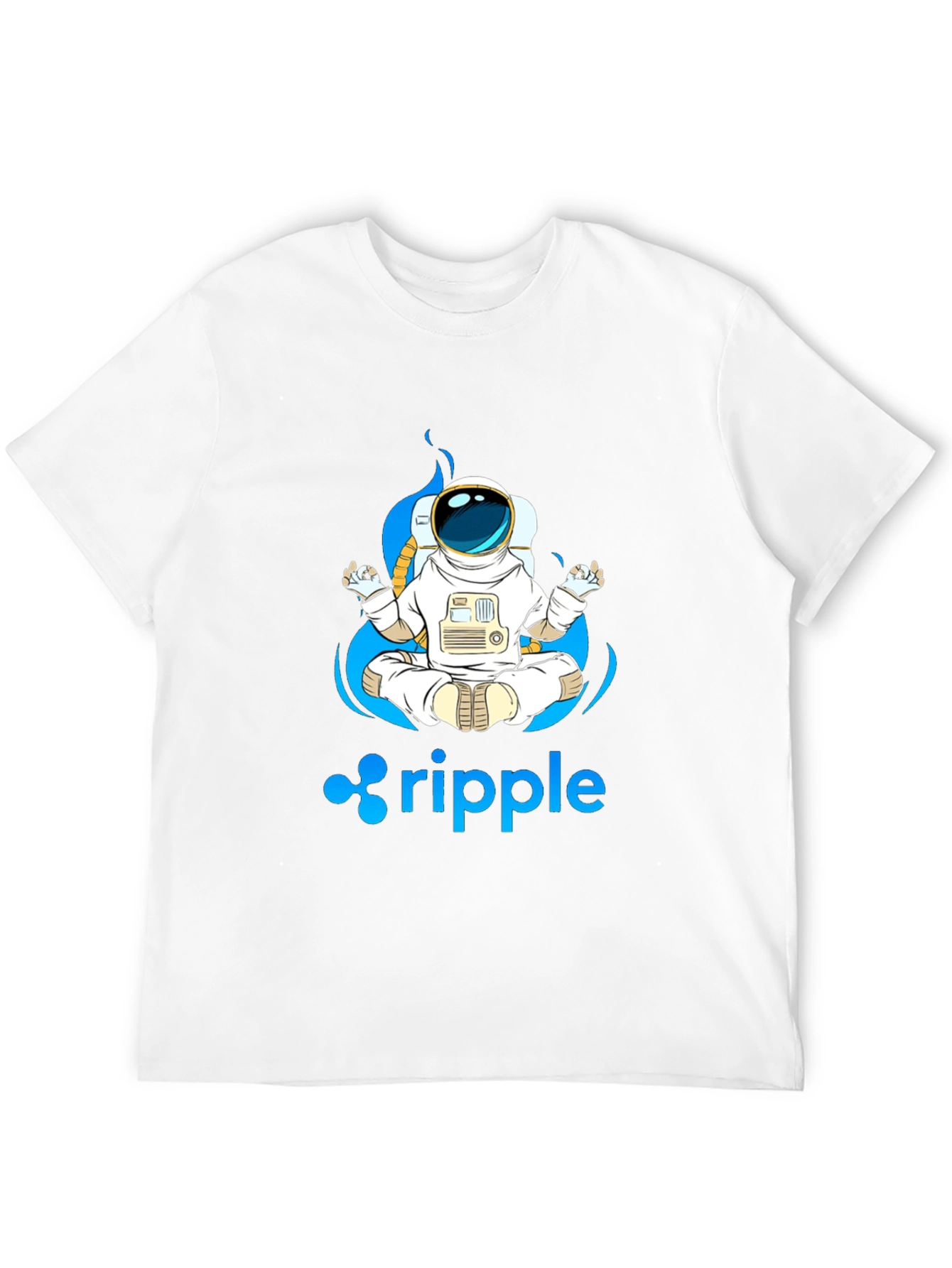 Astronaut Ripple Crypto T-Shirt - Meditating Spaceman Tee