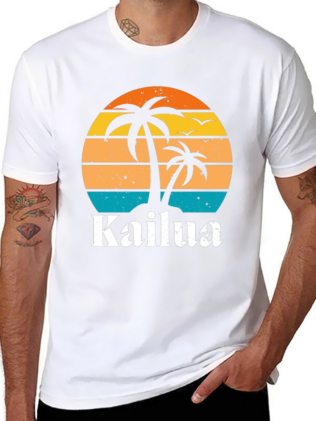 Kailua Island Palm Tree Retro T-Shirt