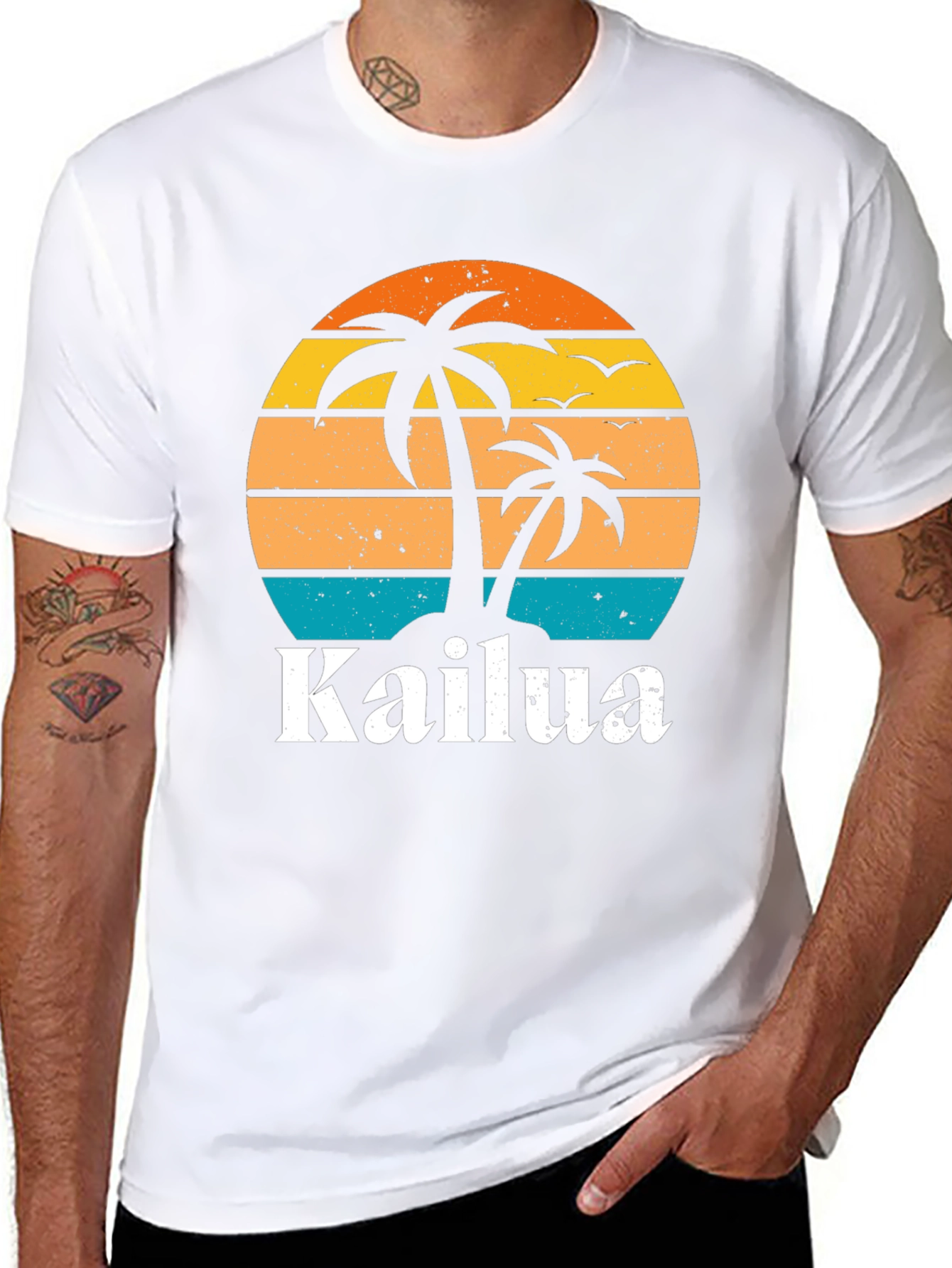 Kailua Island Palm Tree Retro T-Shirt