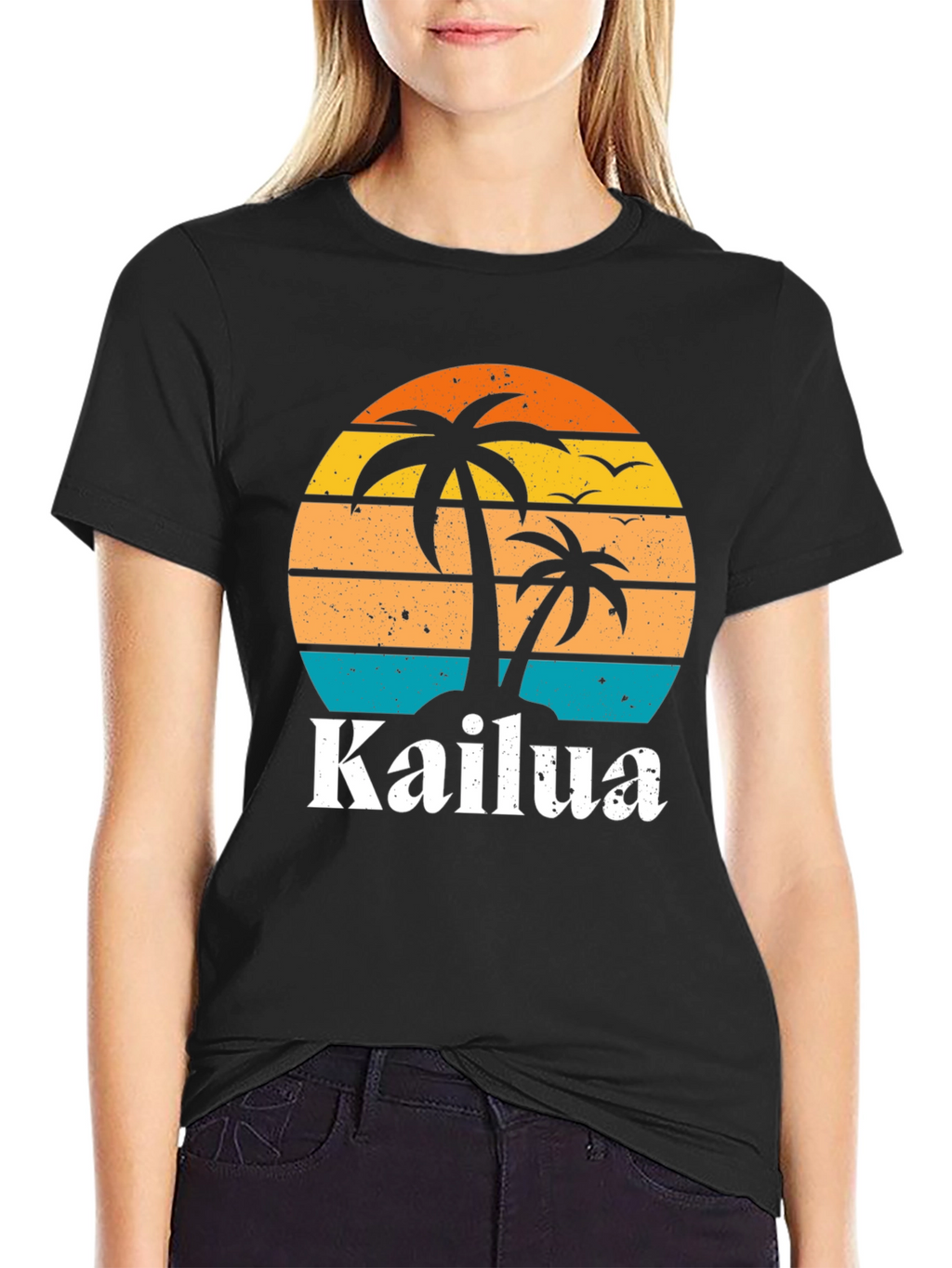 Kailua Island Palm Tree Retro T-Shirt