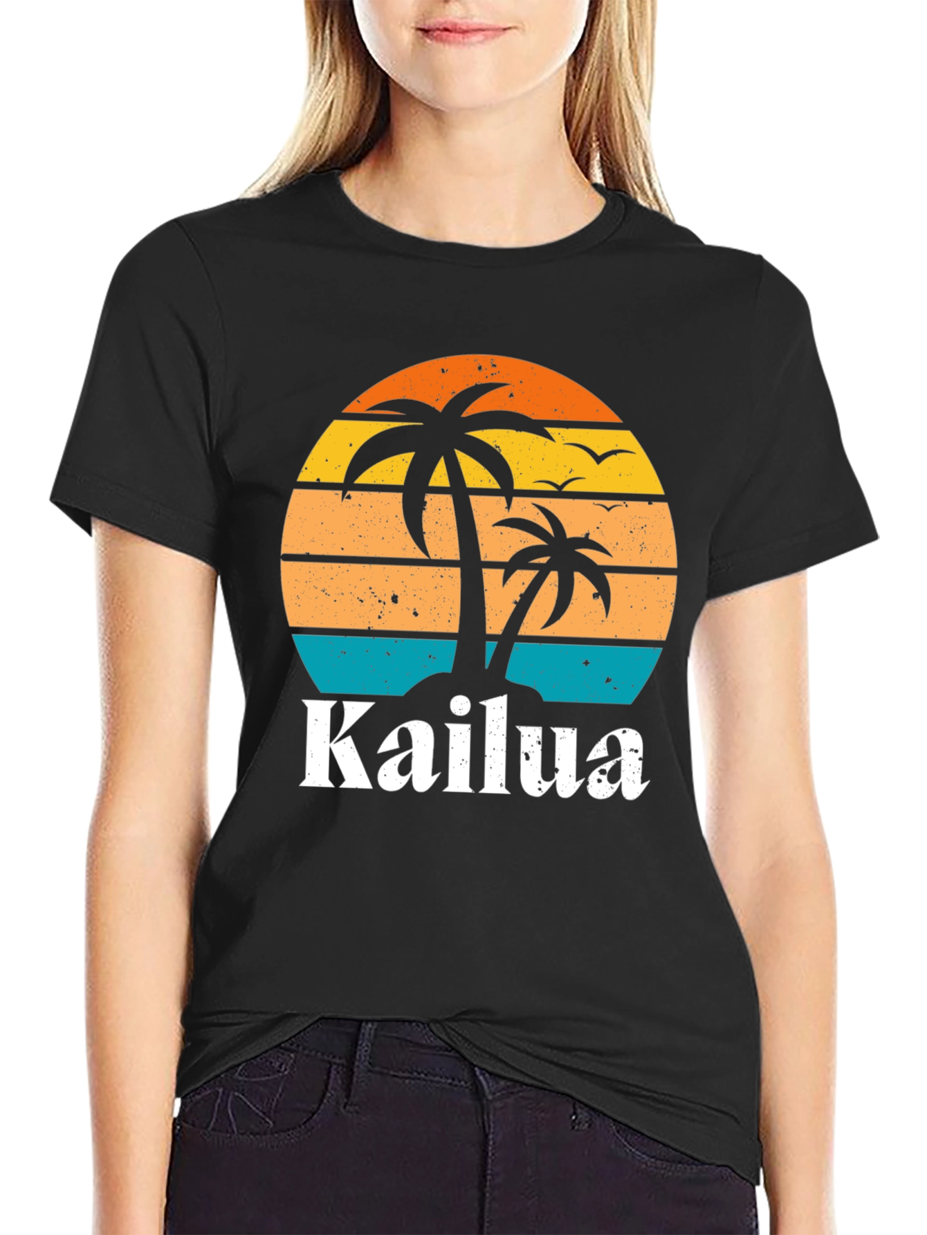Kailua Island Palm Tree Retro T-Shirt