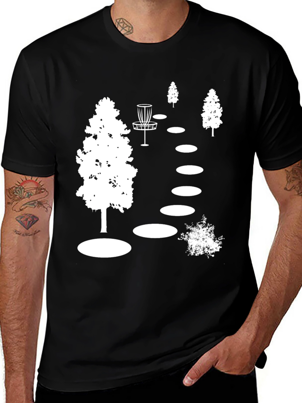 Disc Golf Course Black T-Shirt