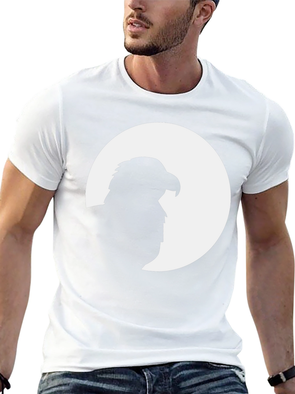 Mens Black Eagle Silhouette Graphic Tee