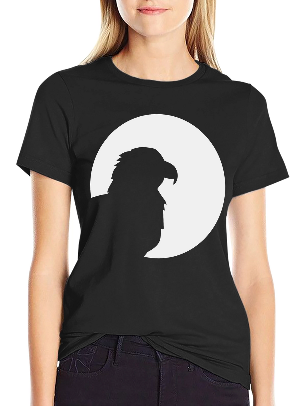 Mens Black Eagle Silhouette Graphic Tee