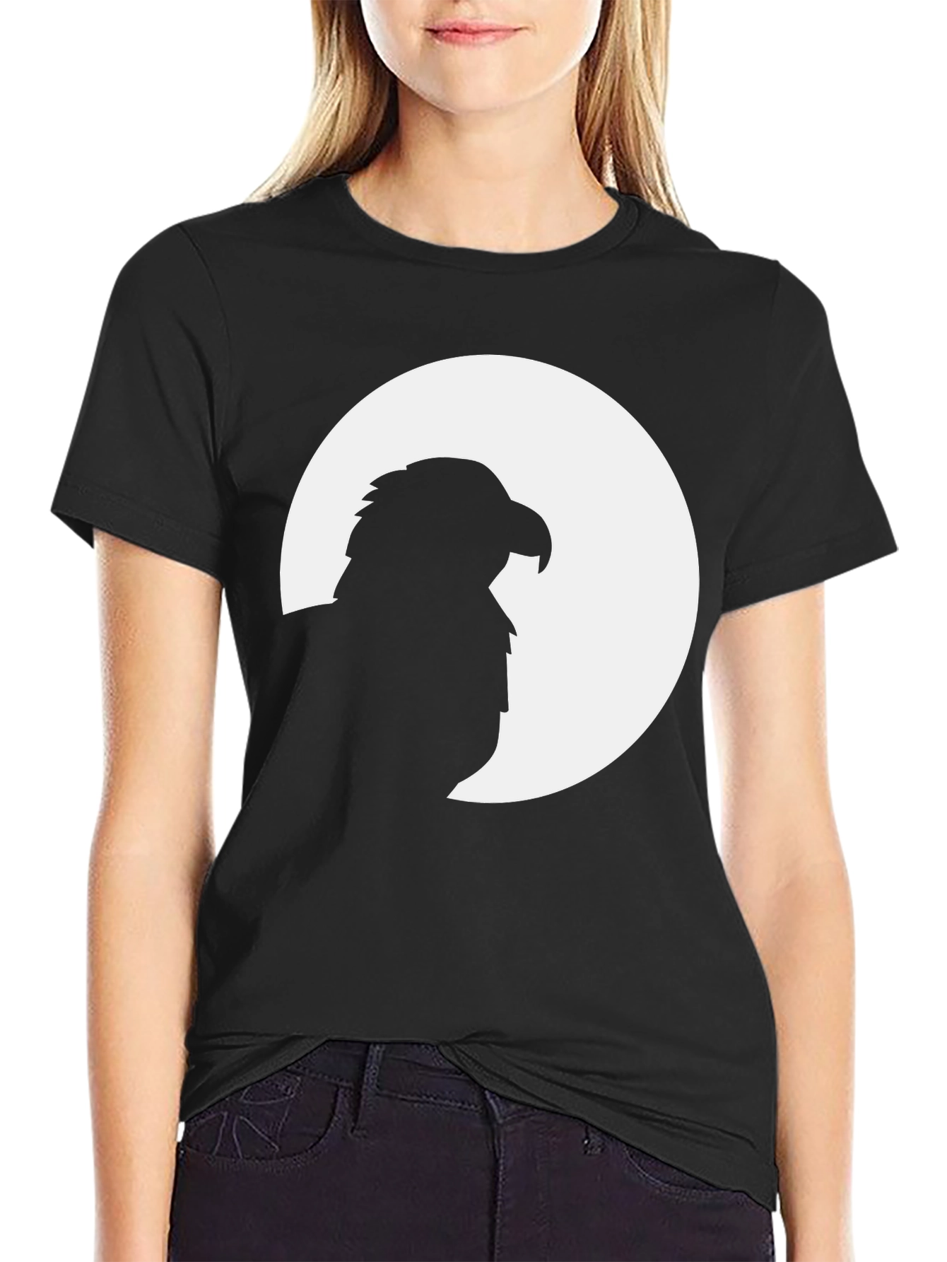 Mens Black Eagle Silhouette Graphic Tee
