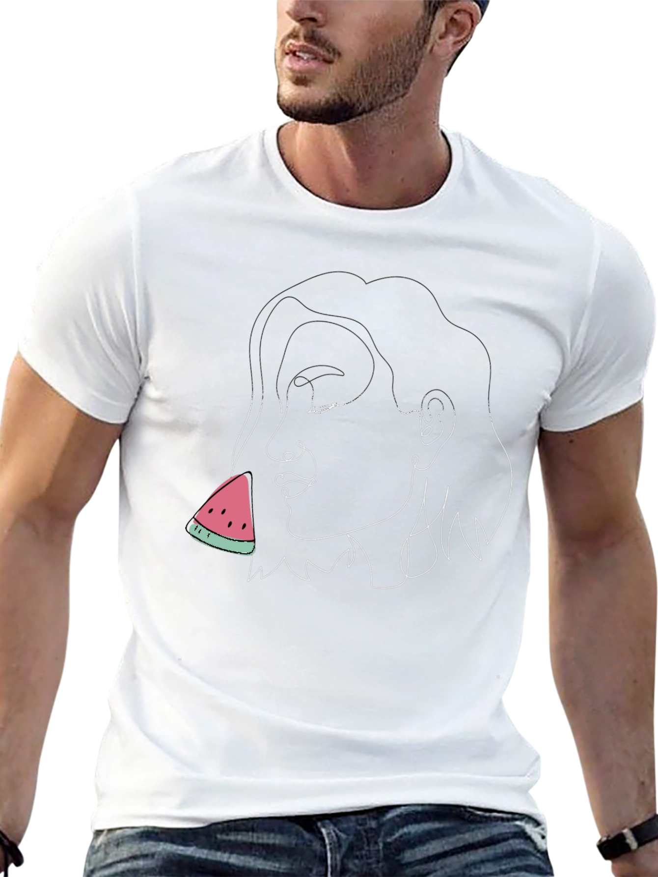 Abstract Woman Watermelon Graphic Tee