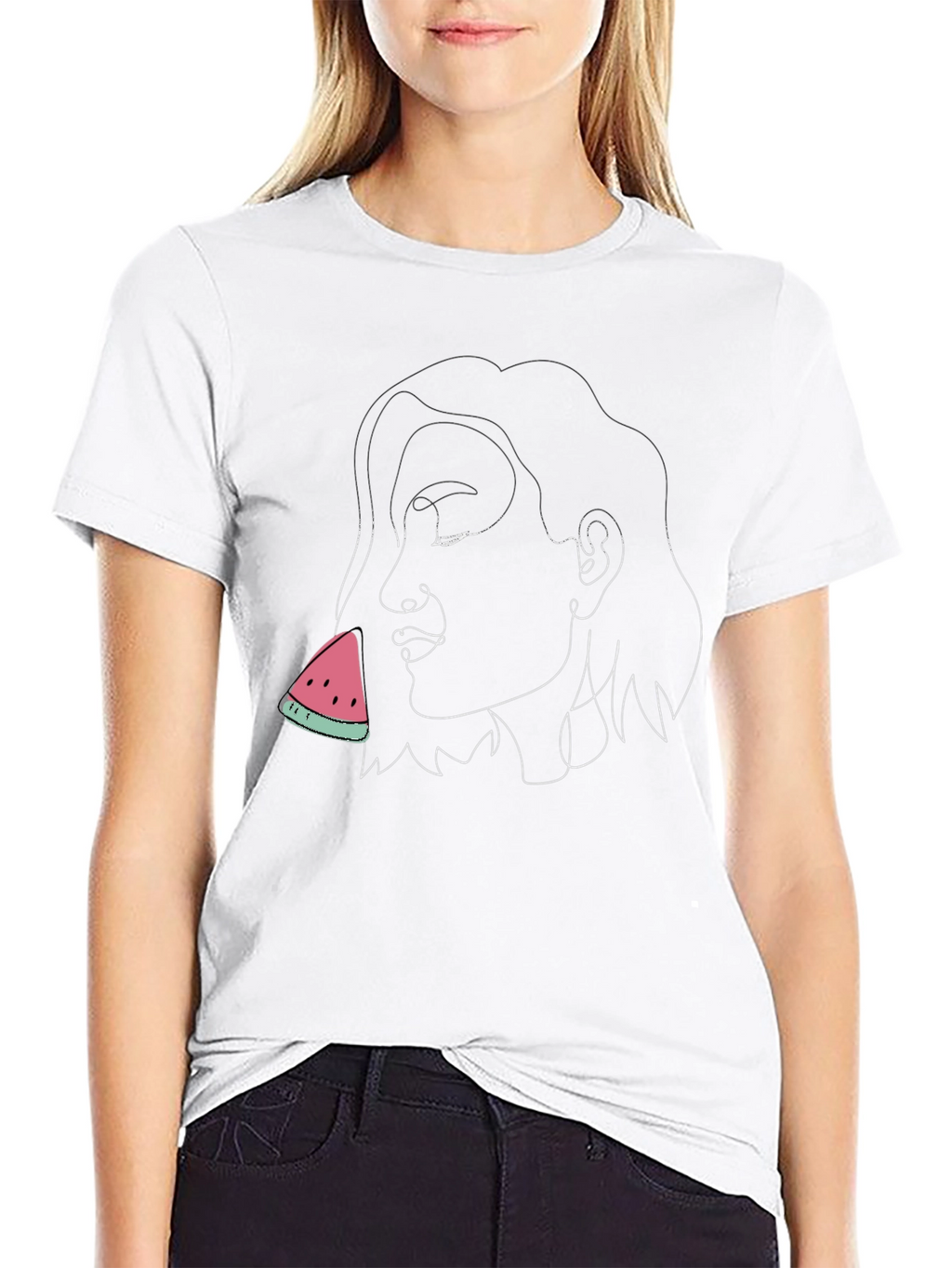 Abstract Woman Watermelon Graphic Tee