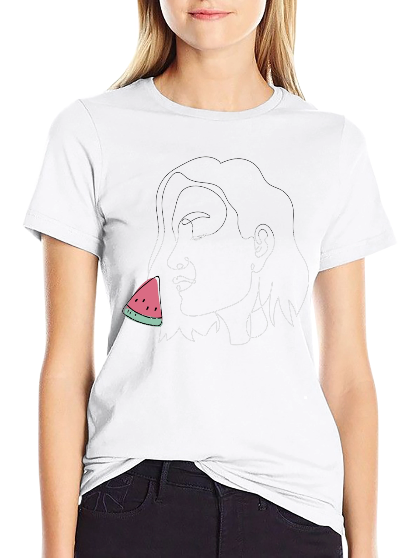 Abstract Woman Watermelon Graphic Tee