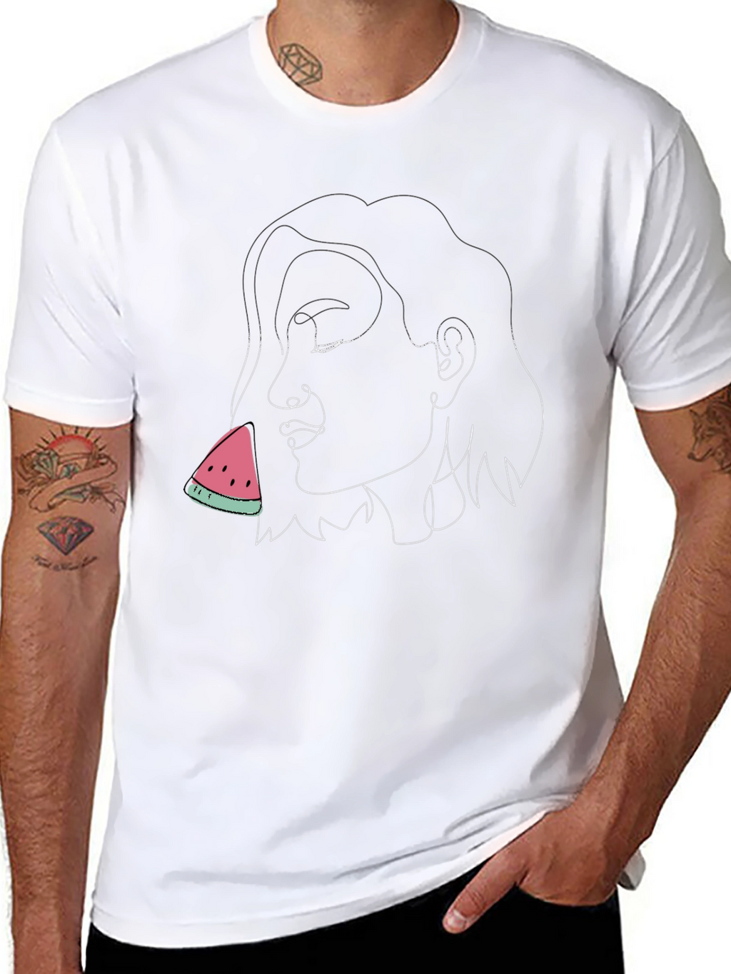 Abstract Woman Watermelon Graphic Tee