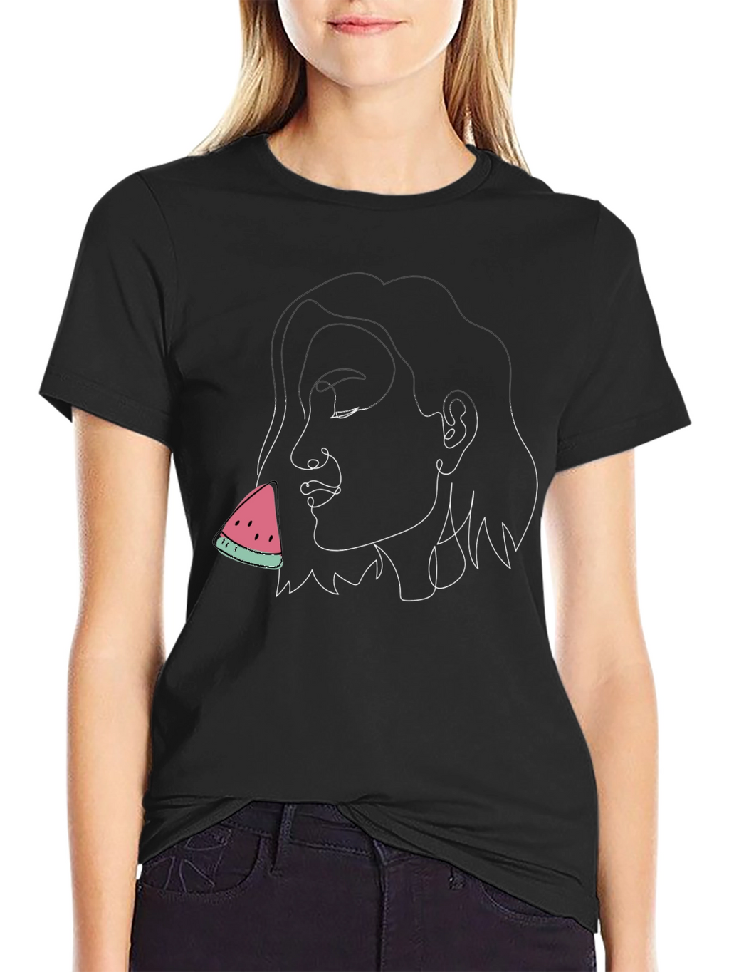 Abstract Woman Watermelon Graphic Tee