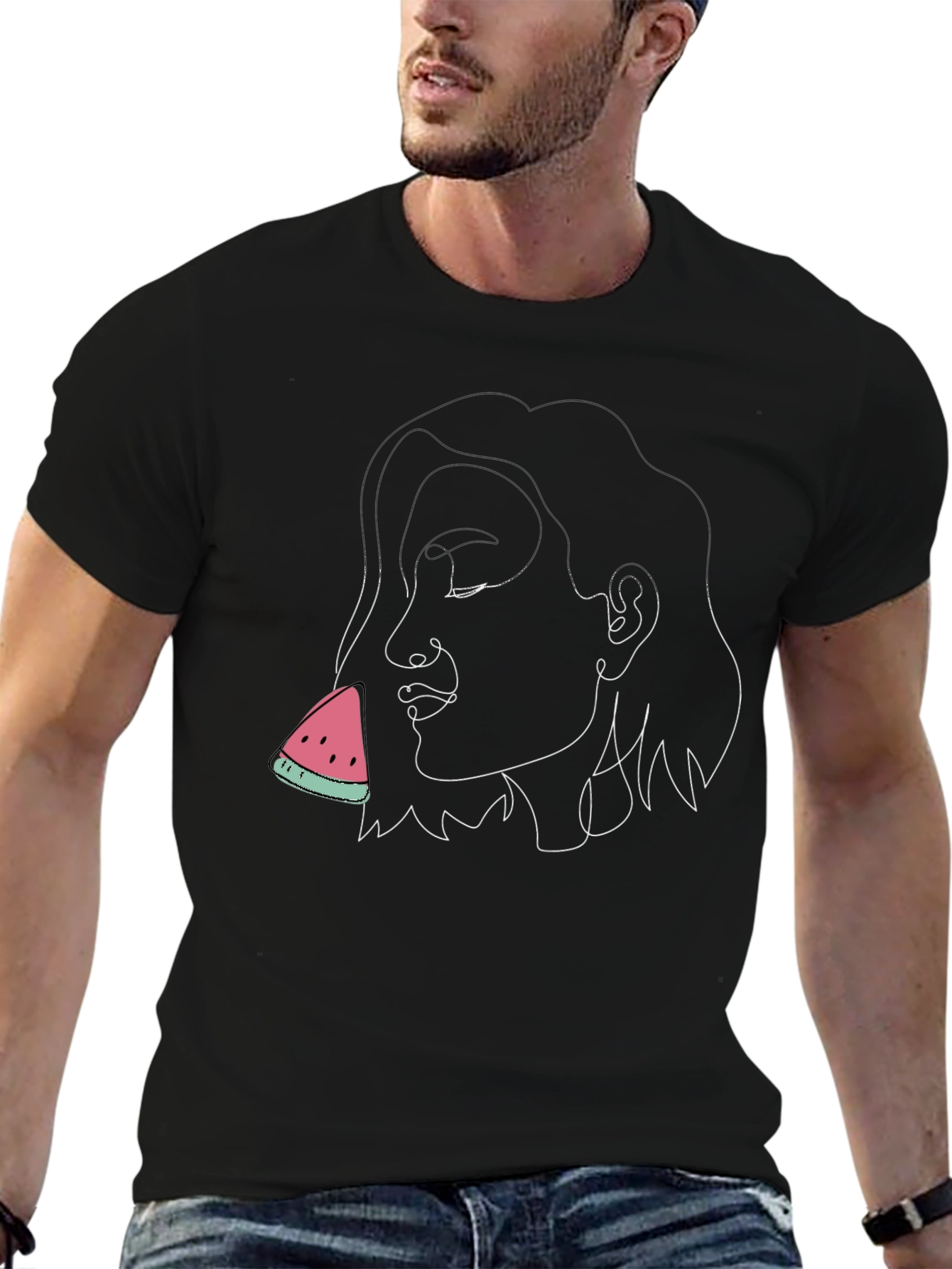 Abstract Woman Watermelon Graphic Tee