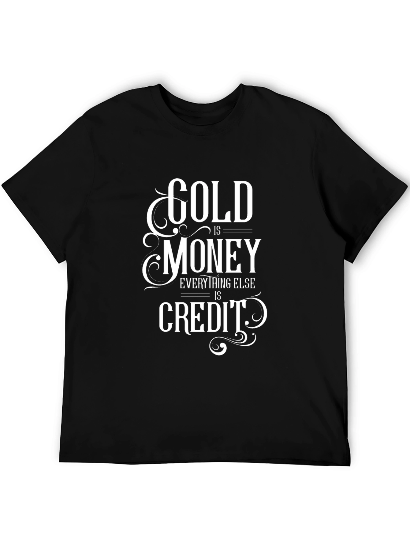 Gold Is Money Mens Black Graphic Tee