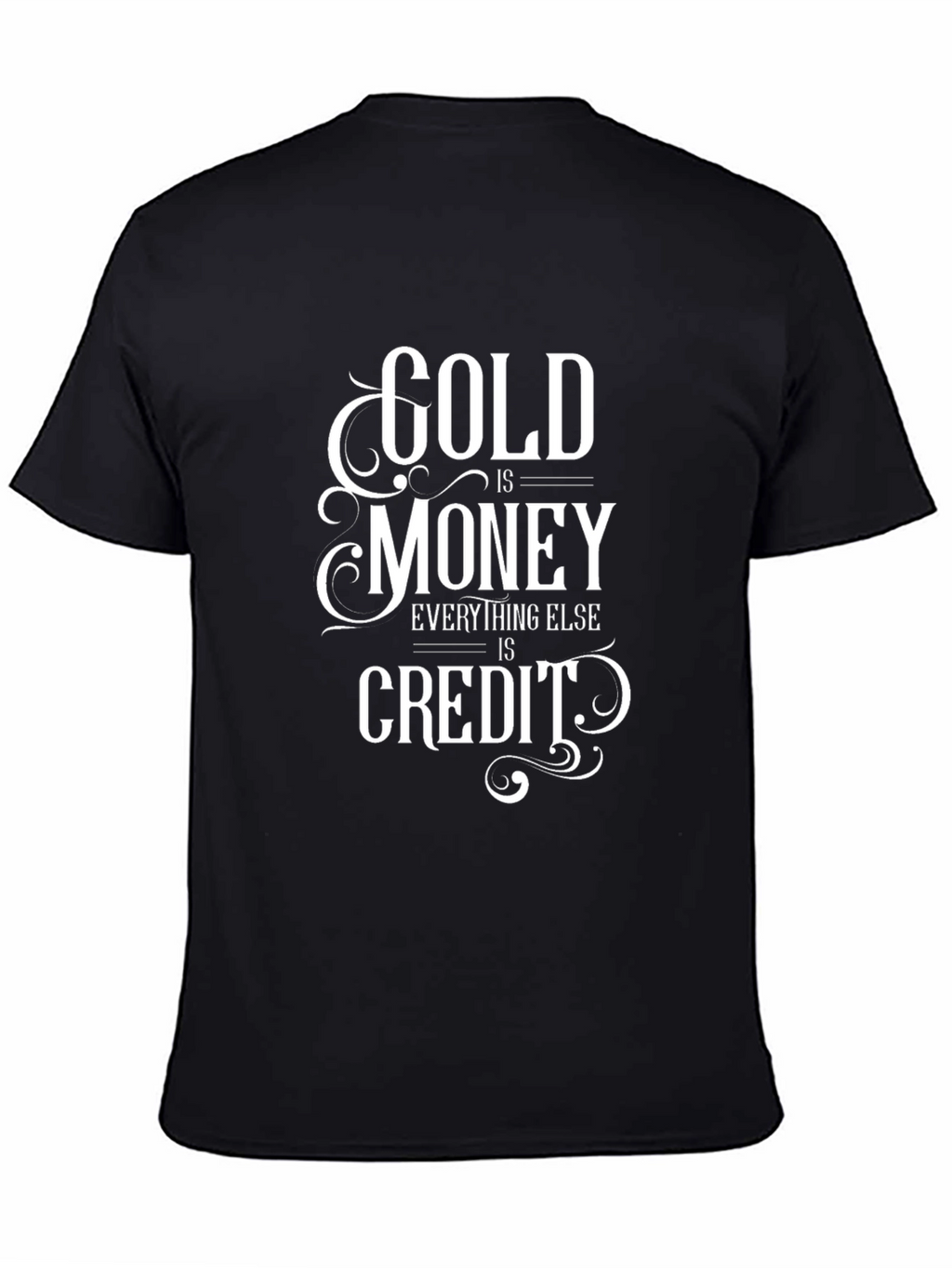 Gold Is Money Mens Black Graphic Tee