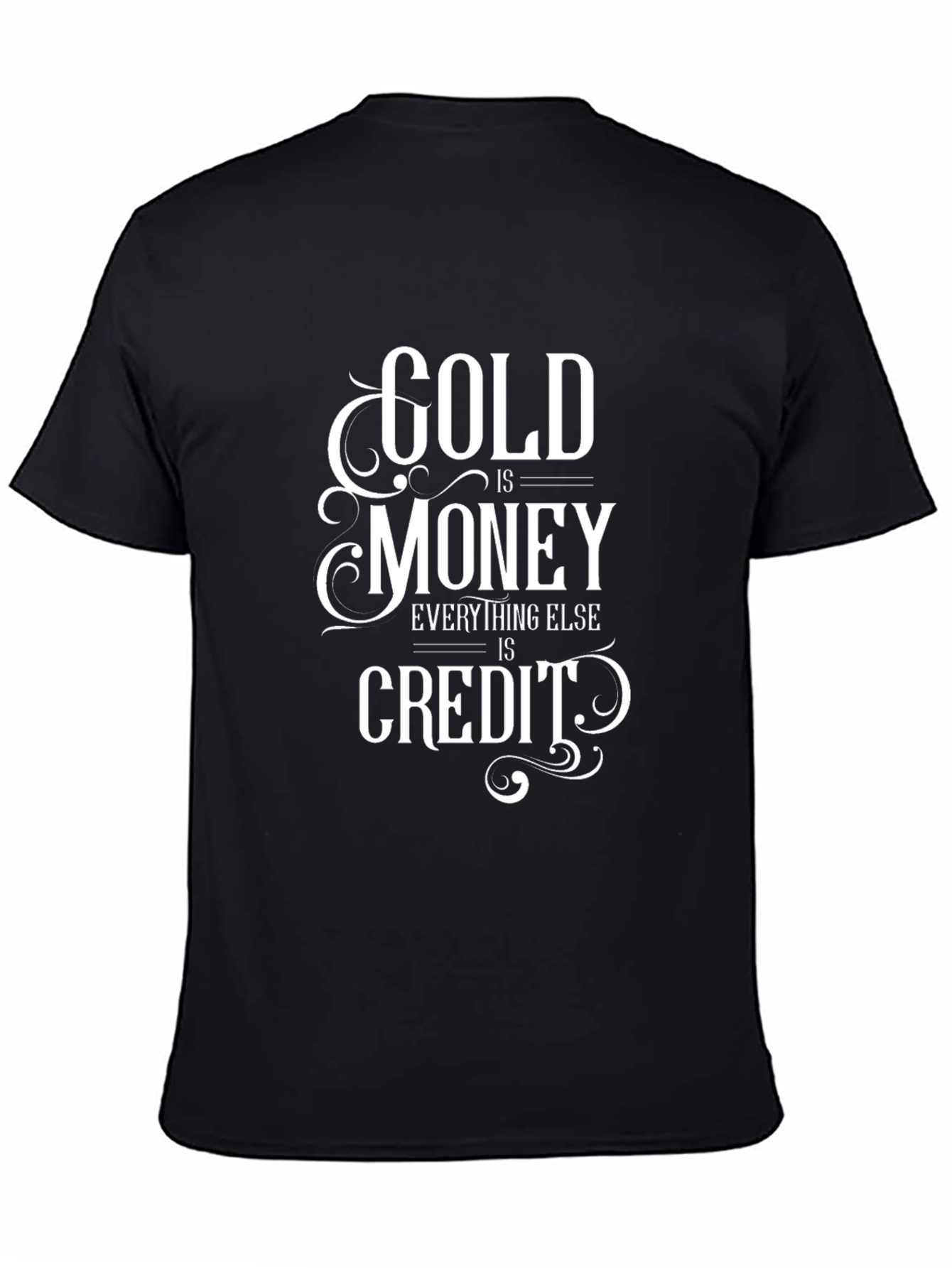 Gold Is Money Mens Black Graphic Tee