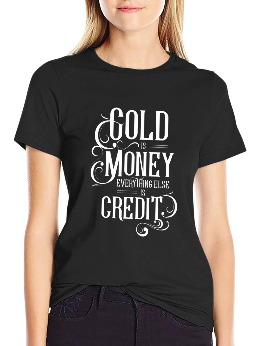 Gold Is Money Mens Black Graphic Tee