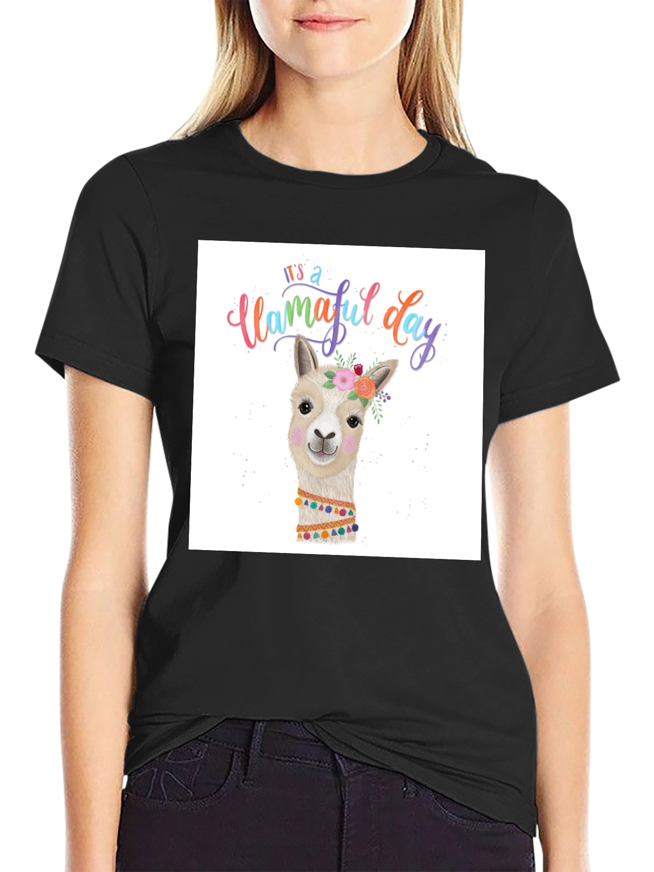 Llamaful Day T-Shirt - Cute Graphic Tee for Women