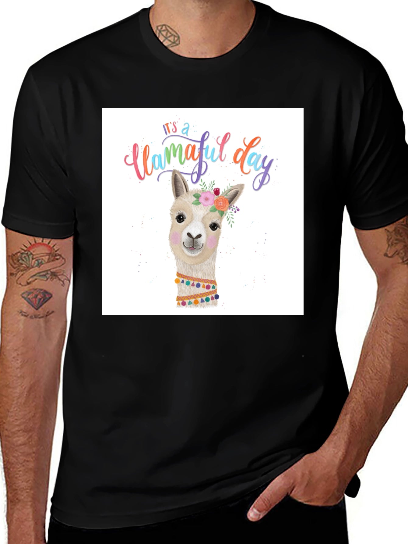 Llamaful Day T-Shirt - Cute Graphic Tee for Women
