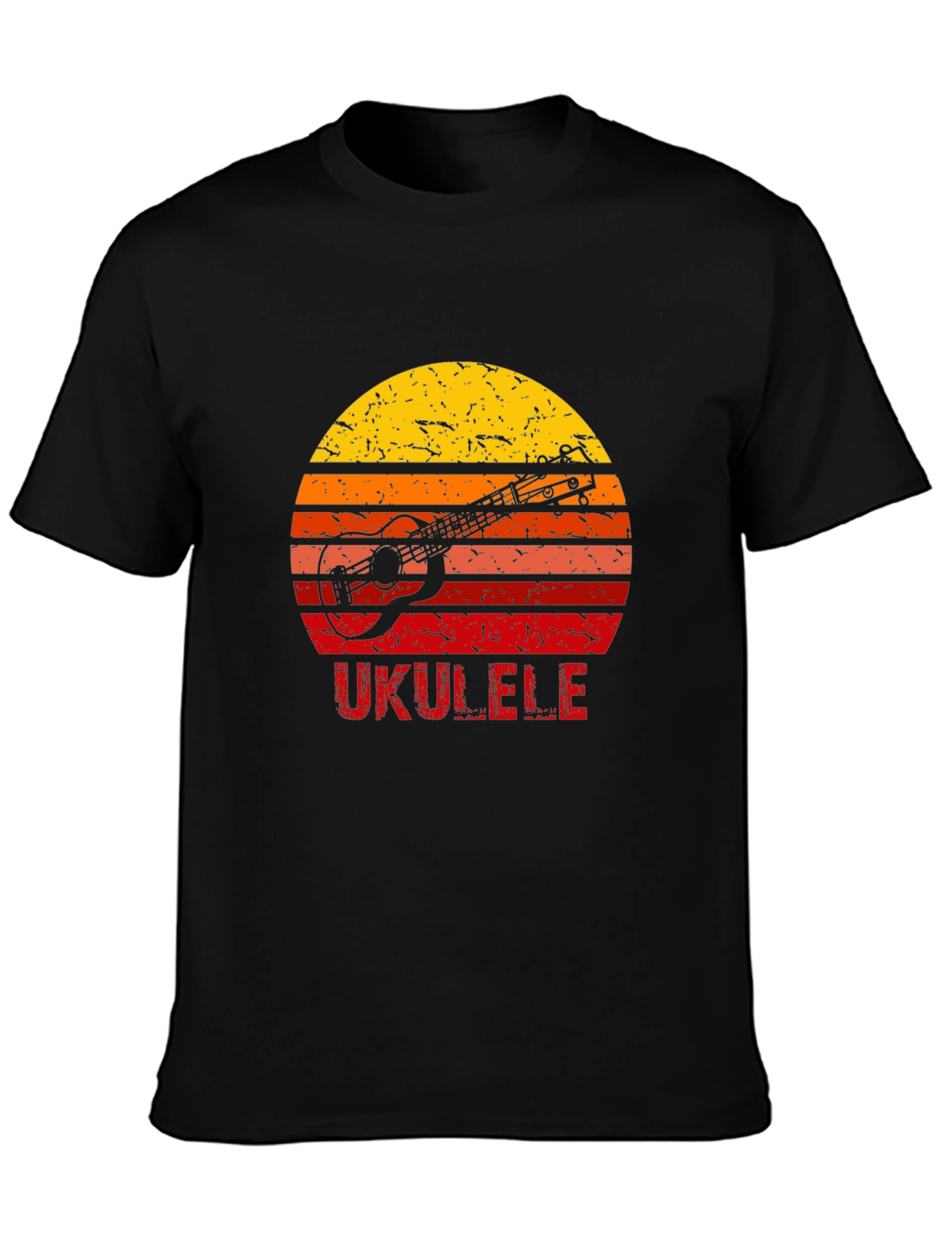 Vintage Ukulele Sunset Graphic T-Shirt