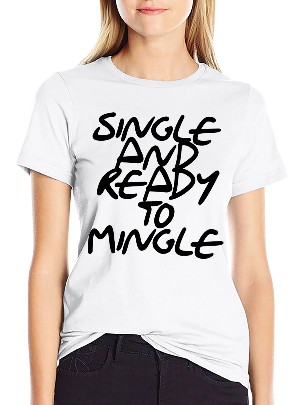 Single and Ready to Mingle Mens Black T-Shirt