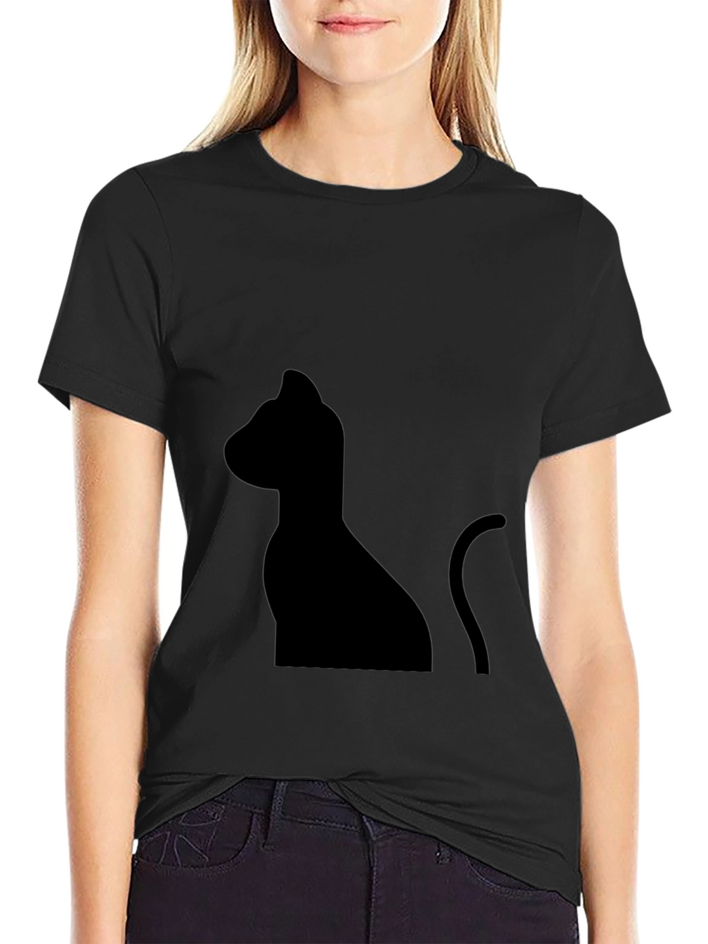 Black Cat Silhouette T-Shirt