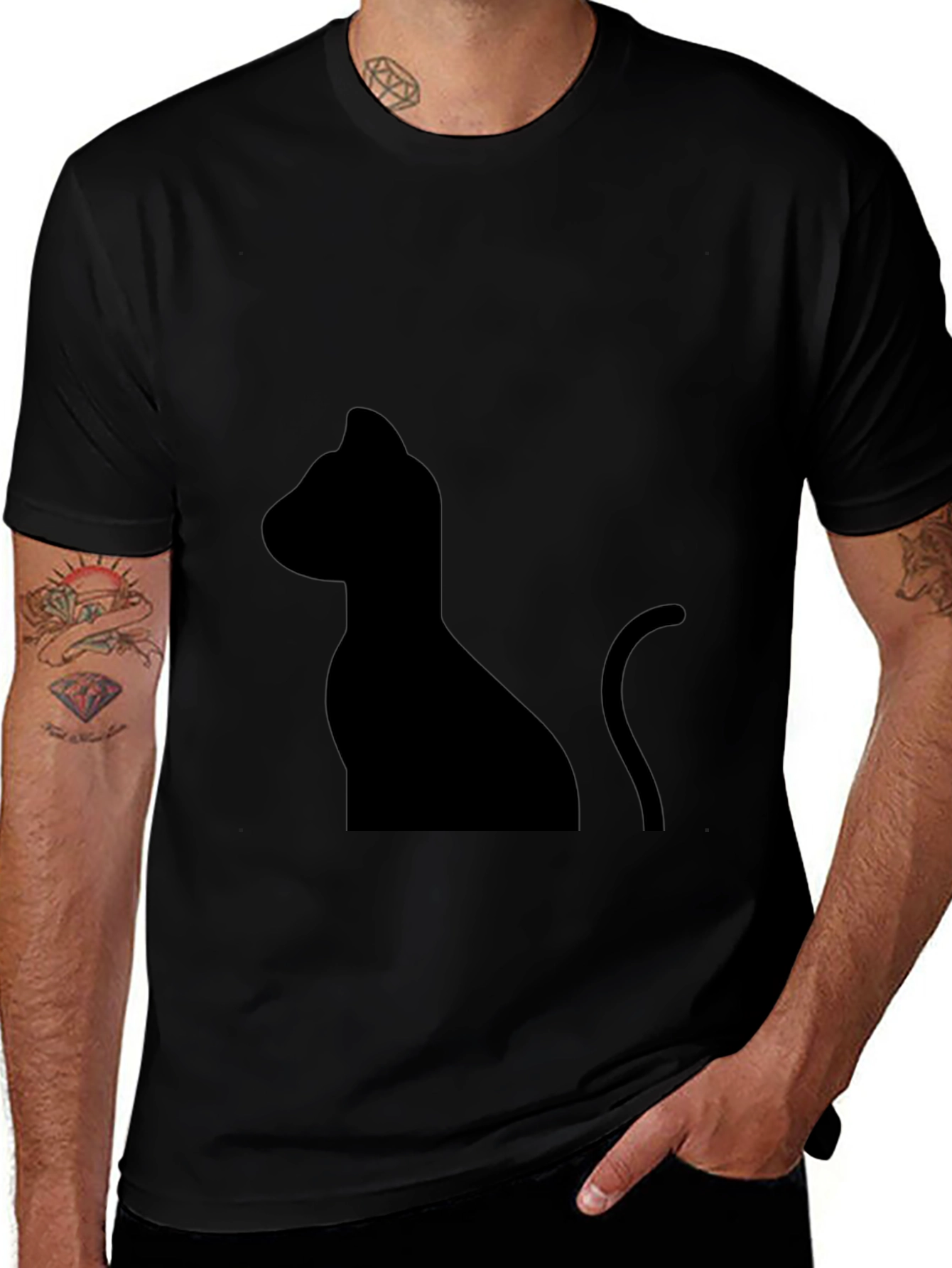 Black Cat Silhouette T-Shirt