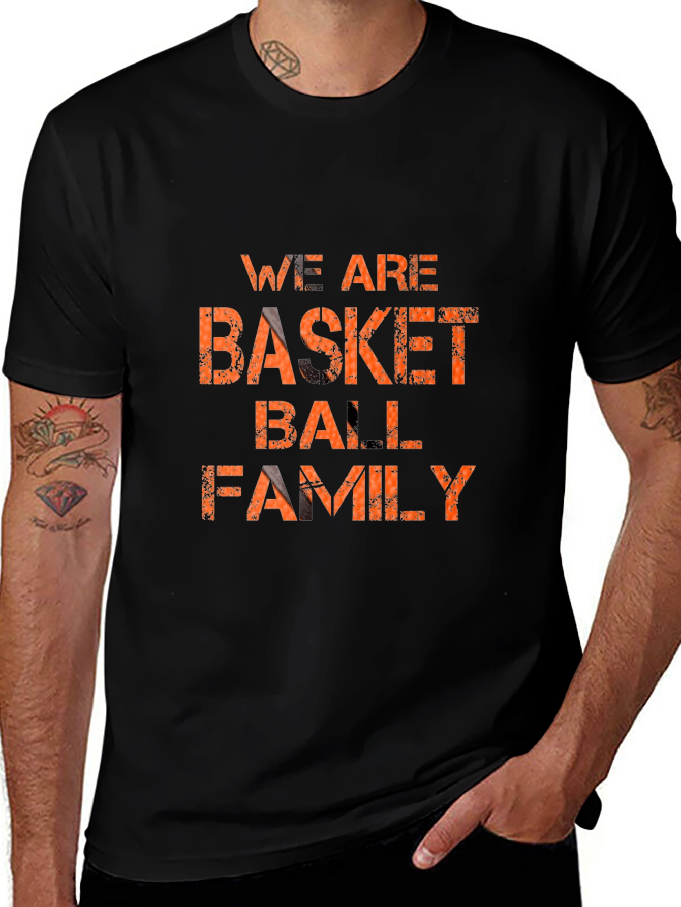 Basketball Family Graphic T-Shirt - Black