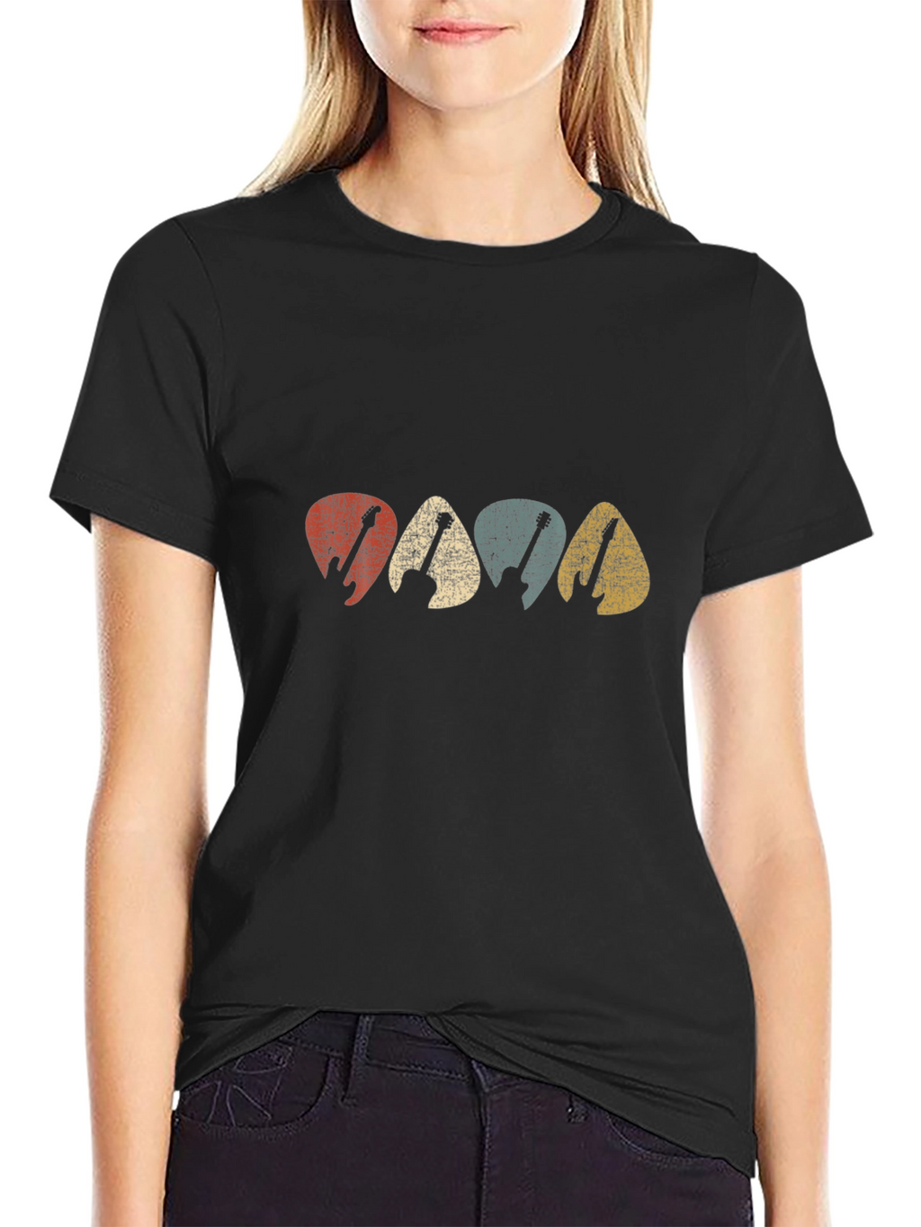 Retro Guitar Pick T-Shirt - Music Lover Tee