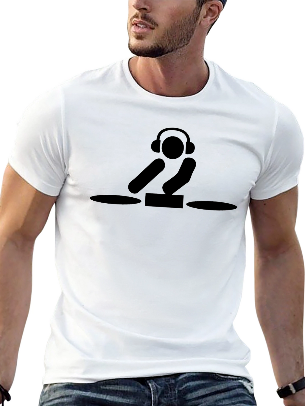 DJ Graphic Tee - Black Cotton T-Shirt