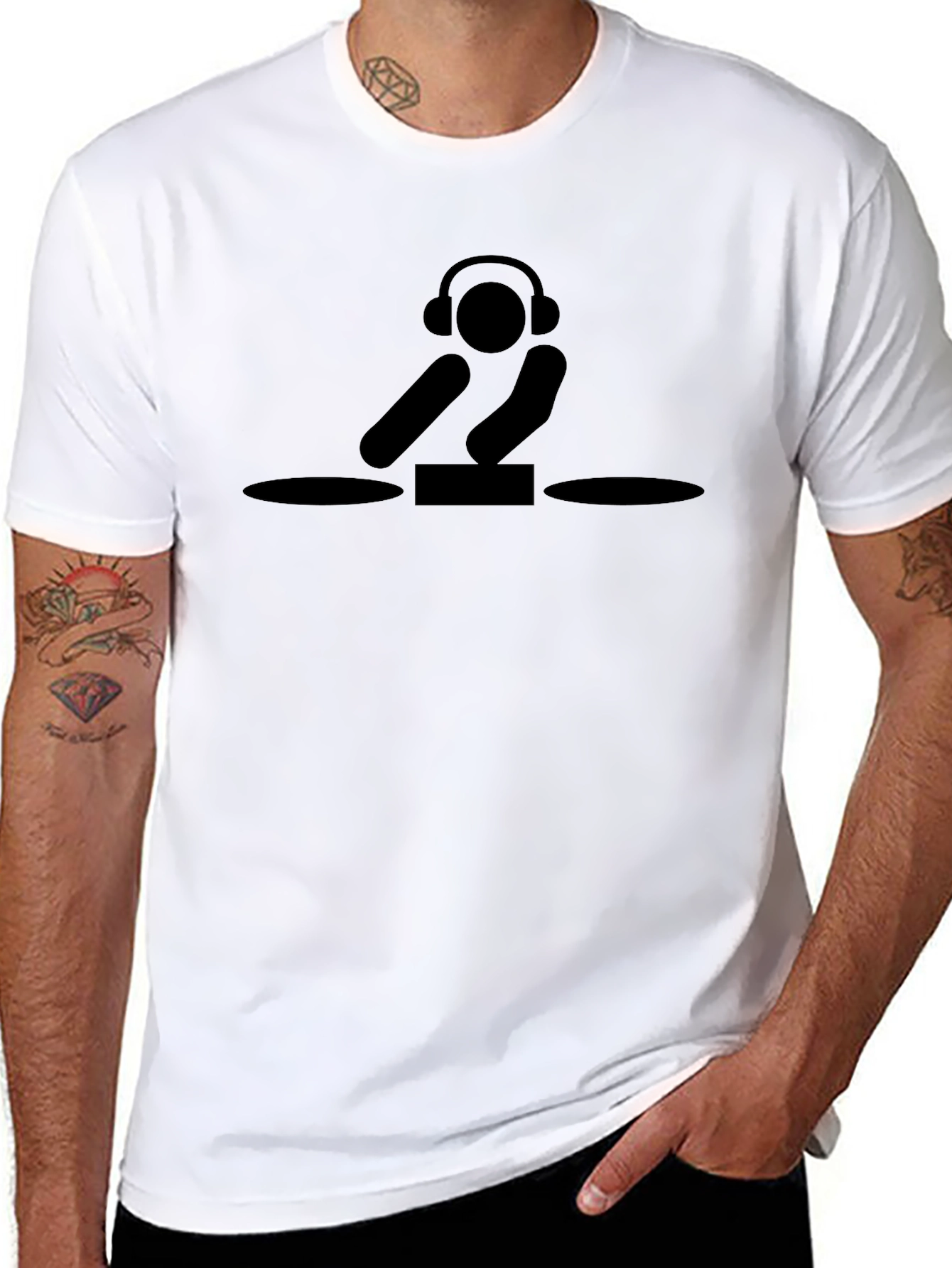DJ Graphic Tee - Black Cotton T-Shirt