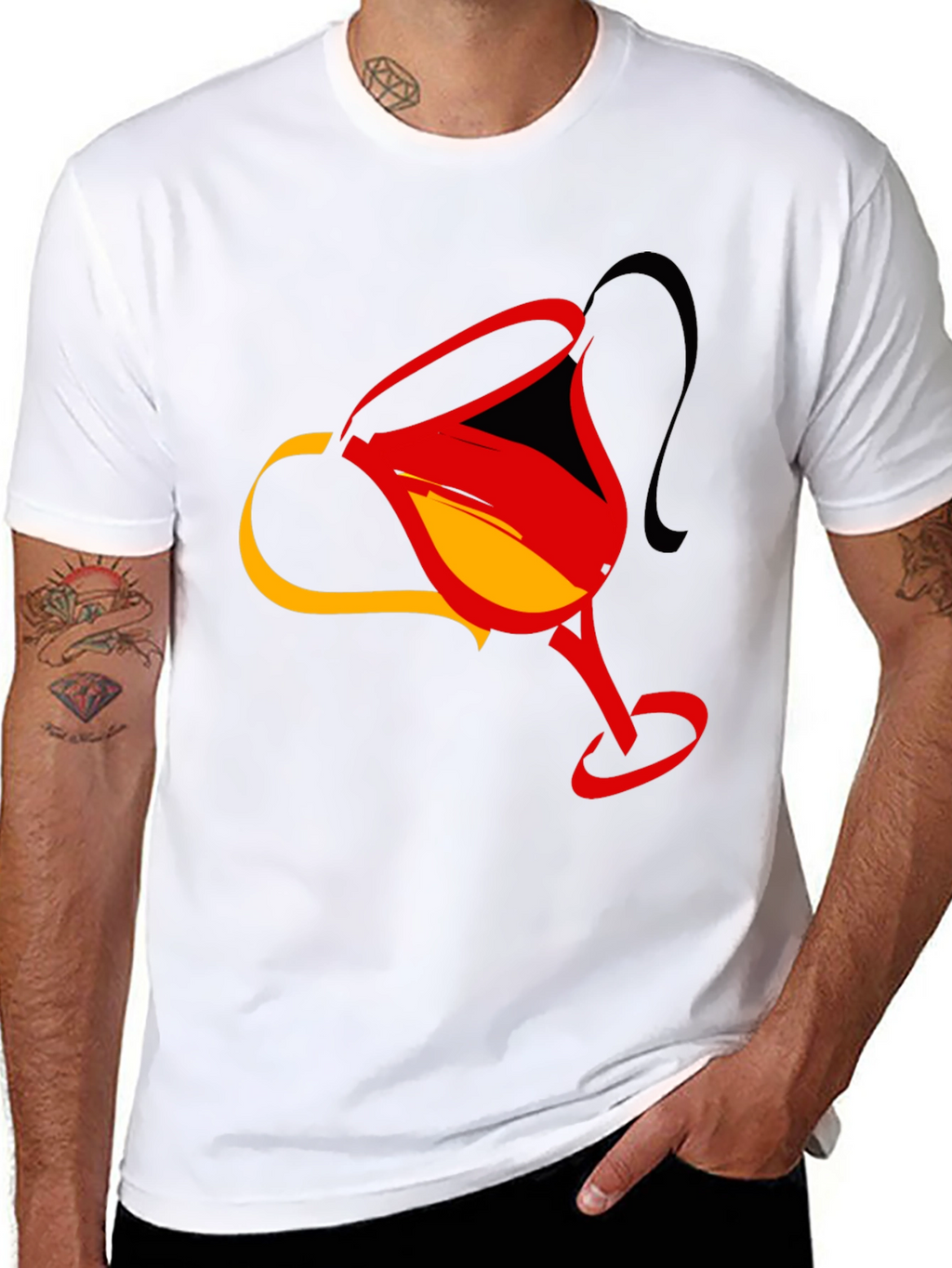 Abstract Cocktail Glass Graphic Tee - Modern Design