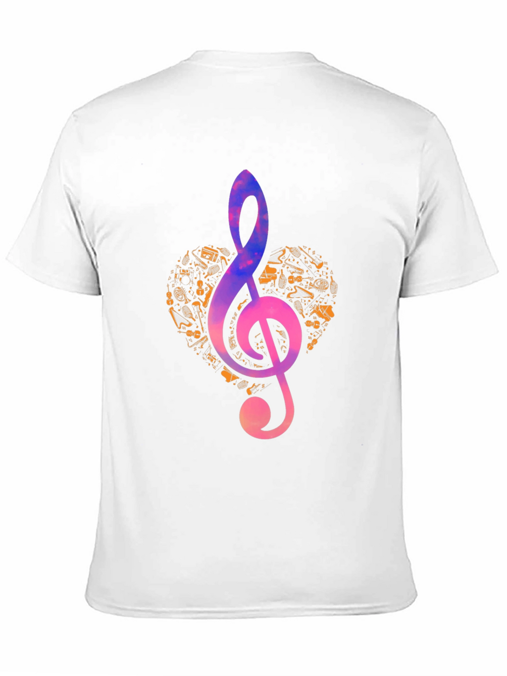 Music Heart Treble Clef Graphic T-Shirt