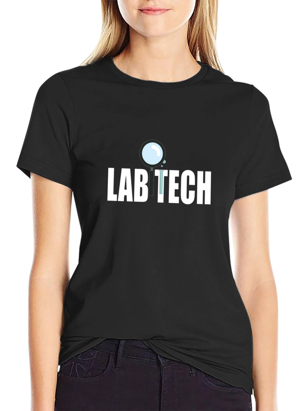 Lab Tech T-Shirt - Magnifying Glass Design