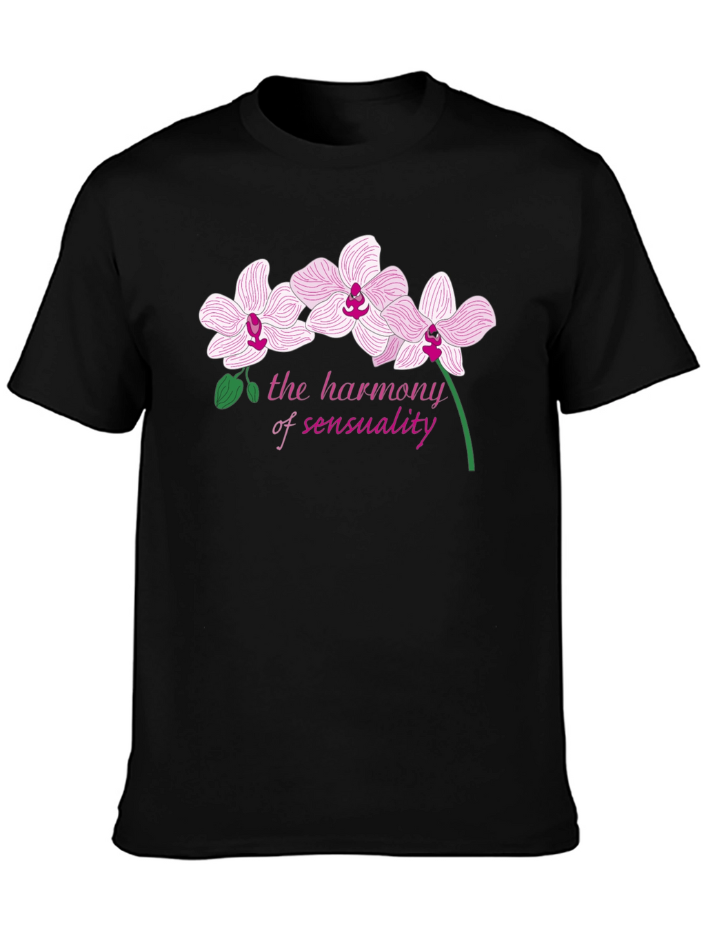 Floral Harmony Tee: Sensual Orchid Graphic