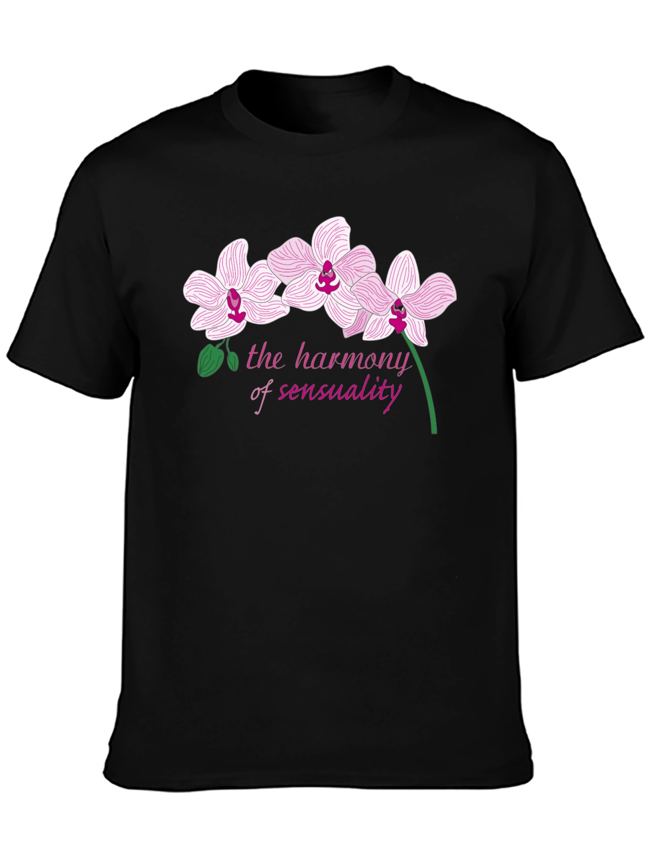 Floral Harmony Tee: Sensual Orchid Graphic