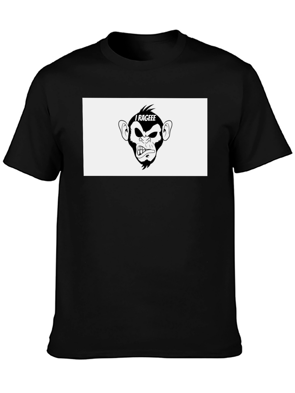 I Rageee Monkey Graphic Black T-Shirt