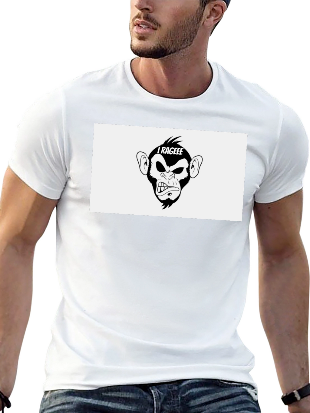 I Rageee Monkey Graphic Black T-Shirt