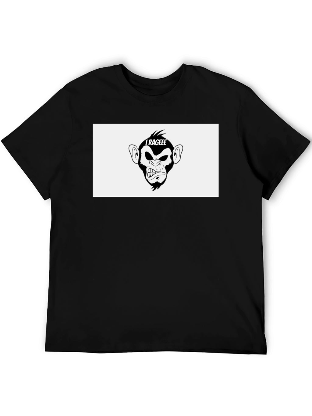 I Rageee Monkey Graphic Black T-Shirt
