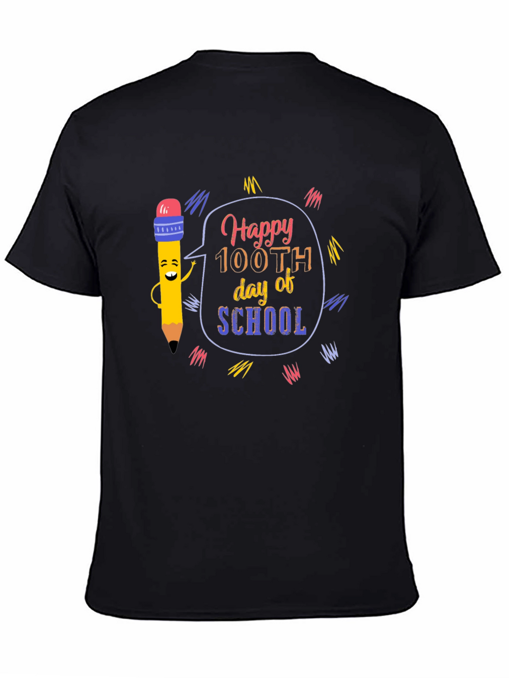 Happy 100th Day of School Black T-Shirt