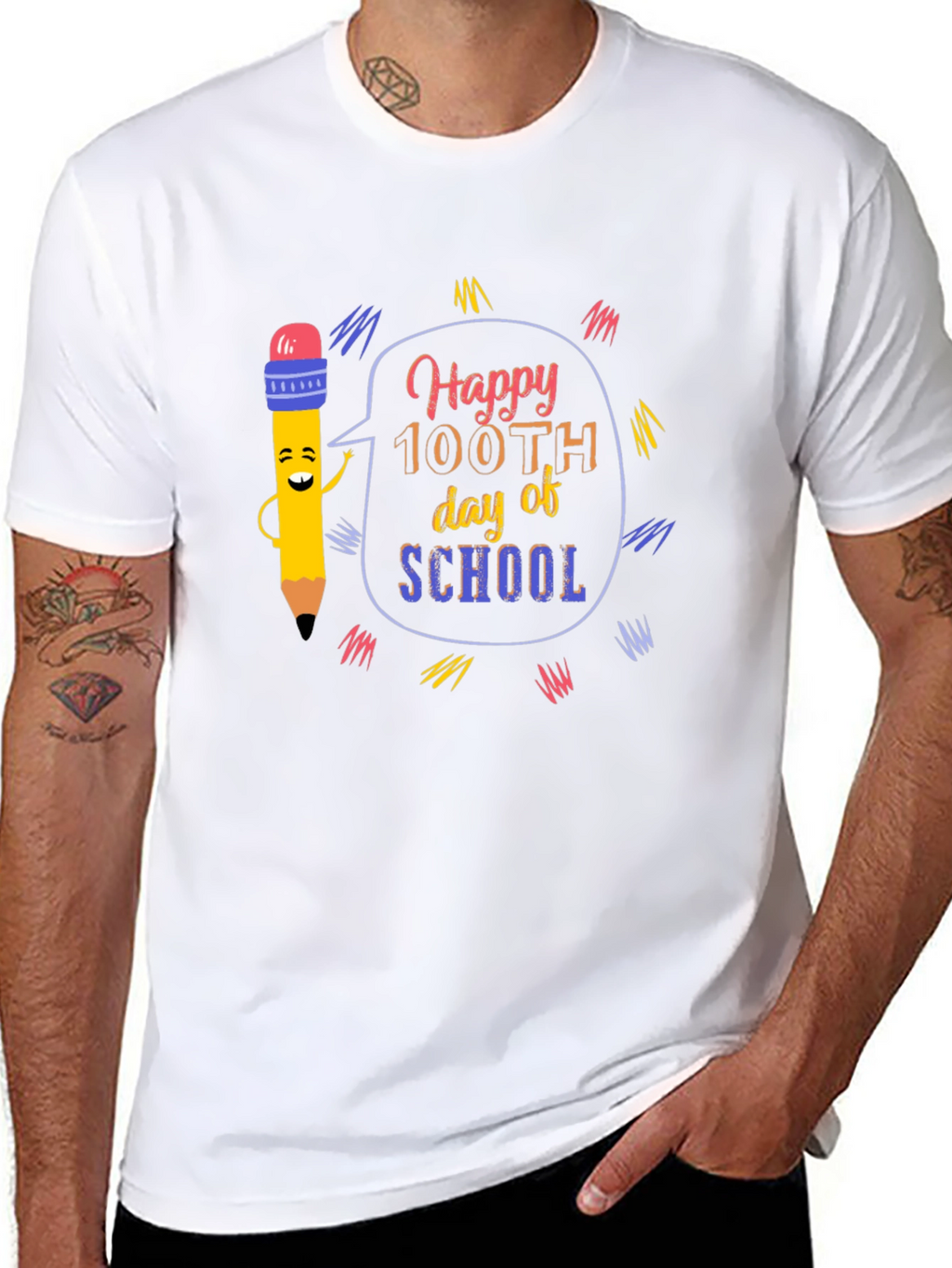 Happy 100th Day of School Black T-Shirt