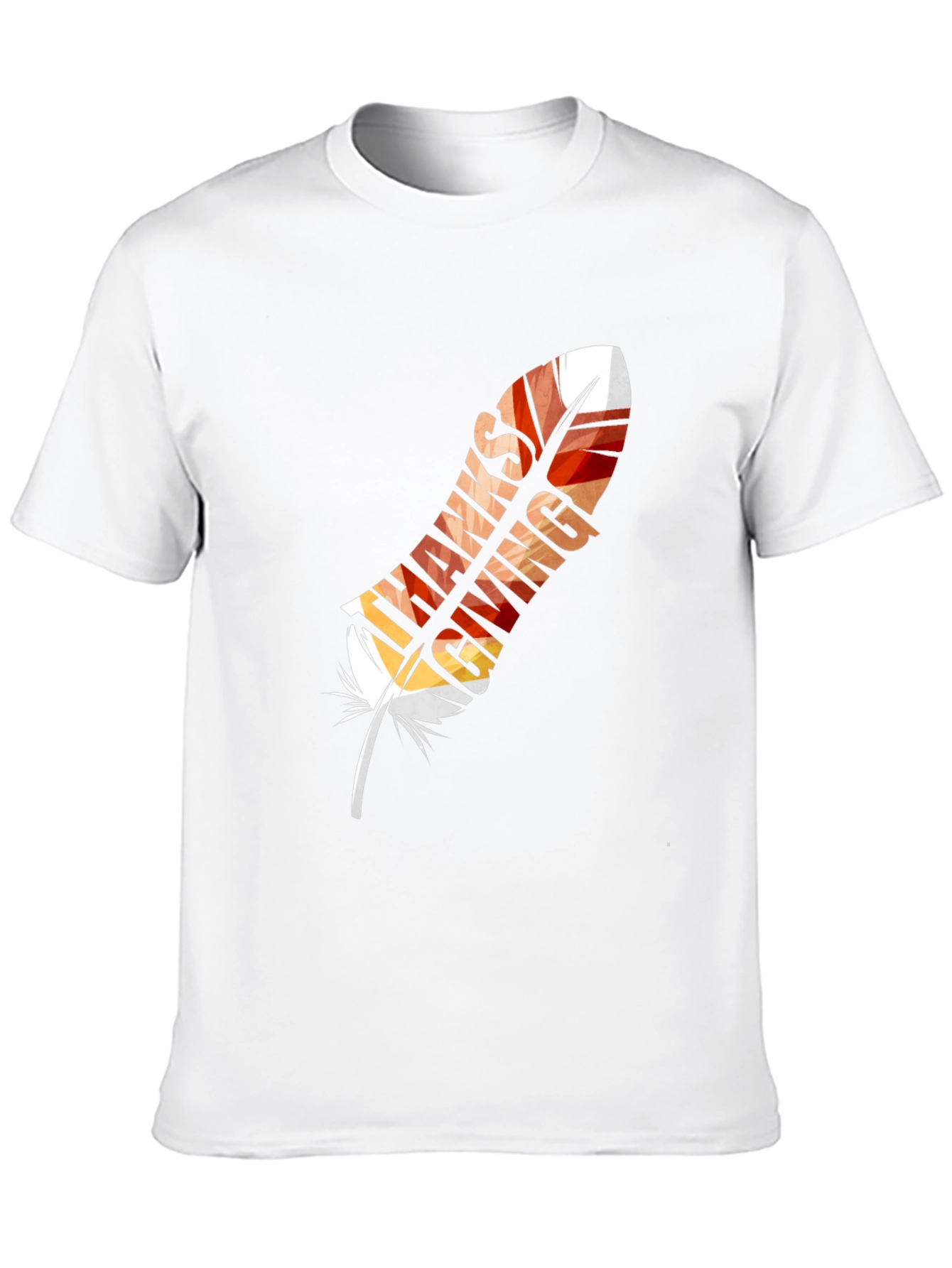 Thanksgiving Feather Graphic T-Shirt - Fall Festive Tee