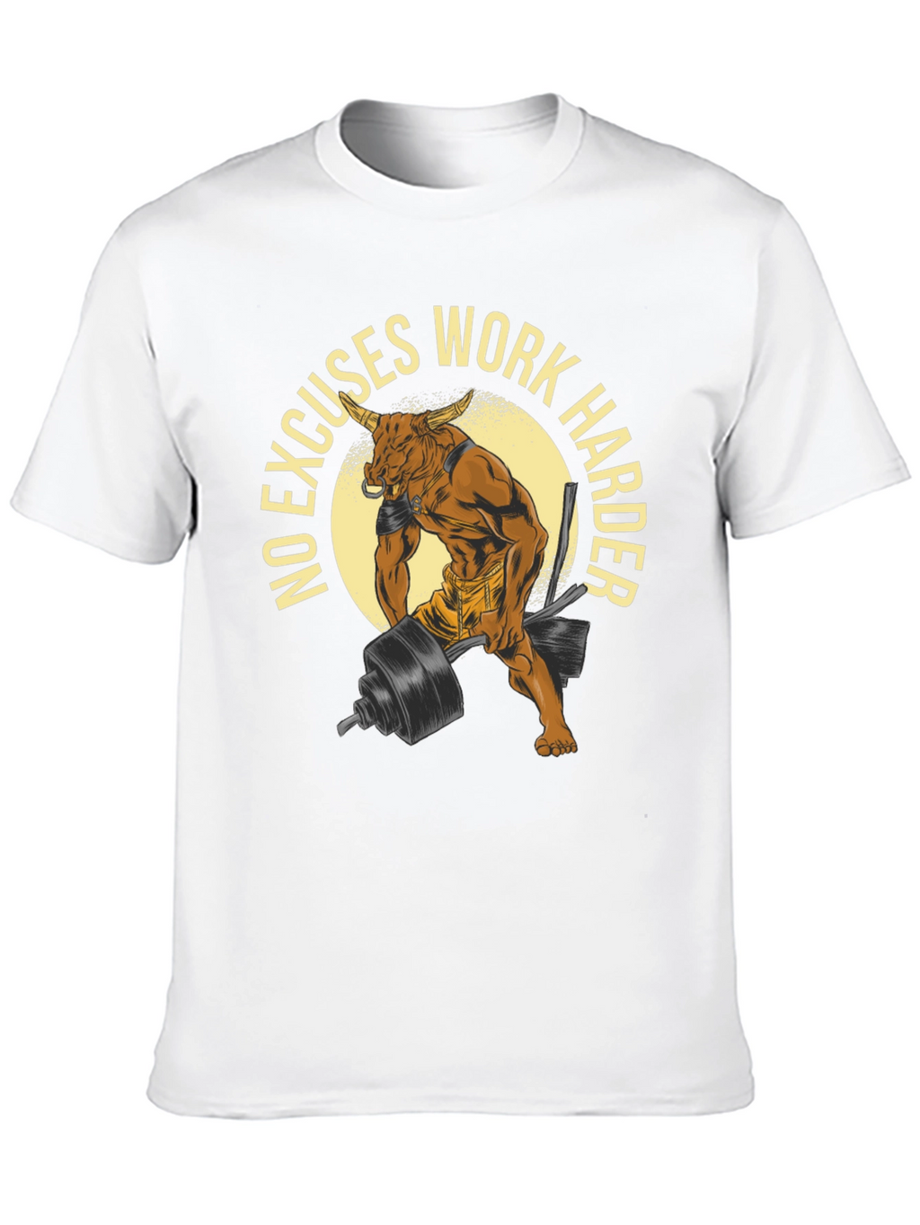 No Excuses Work Harder Bull Gym T-Shirt
