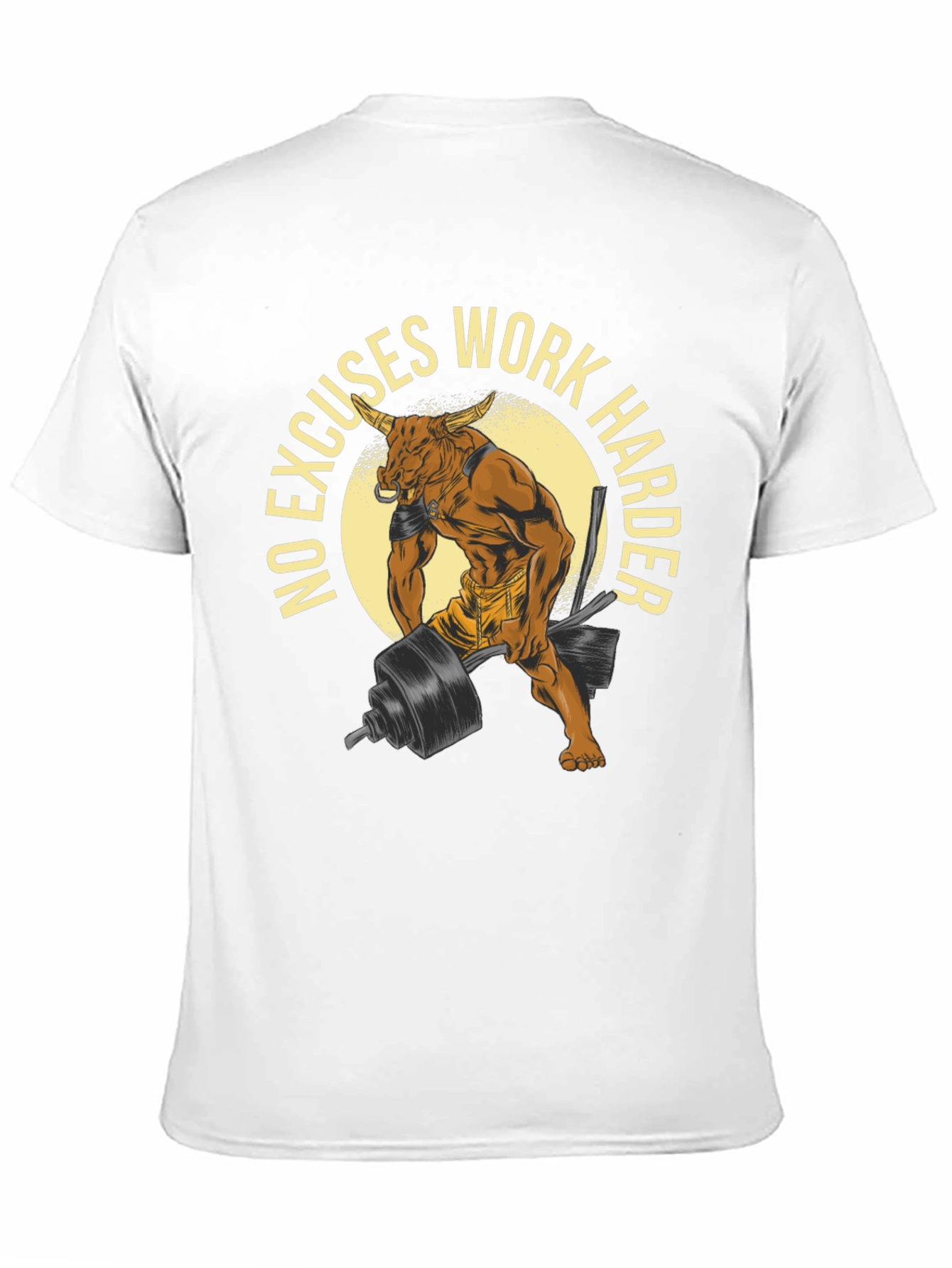 No Excuses Work Harder Bull Gym T-Shirt