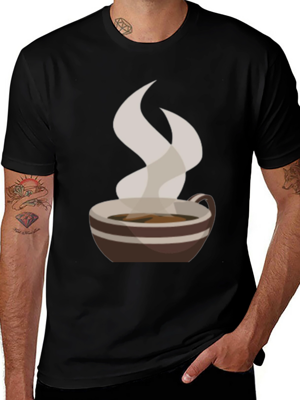 Coffee Cup Graphic Tee - Casual Style