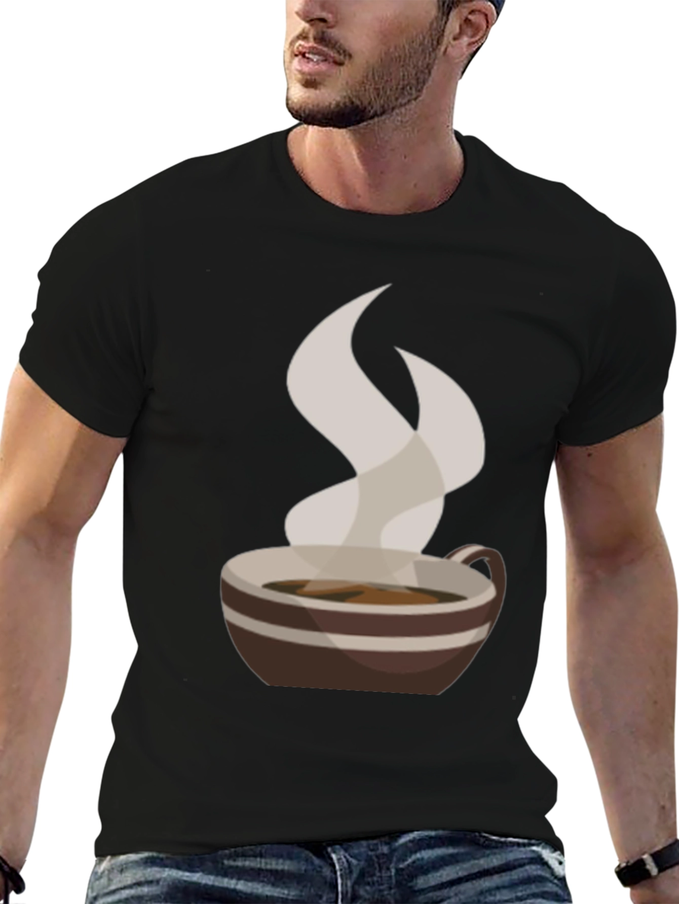 Coffee Cup Graphic Tee - Casual Style