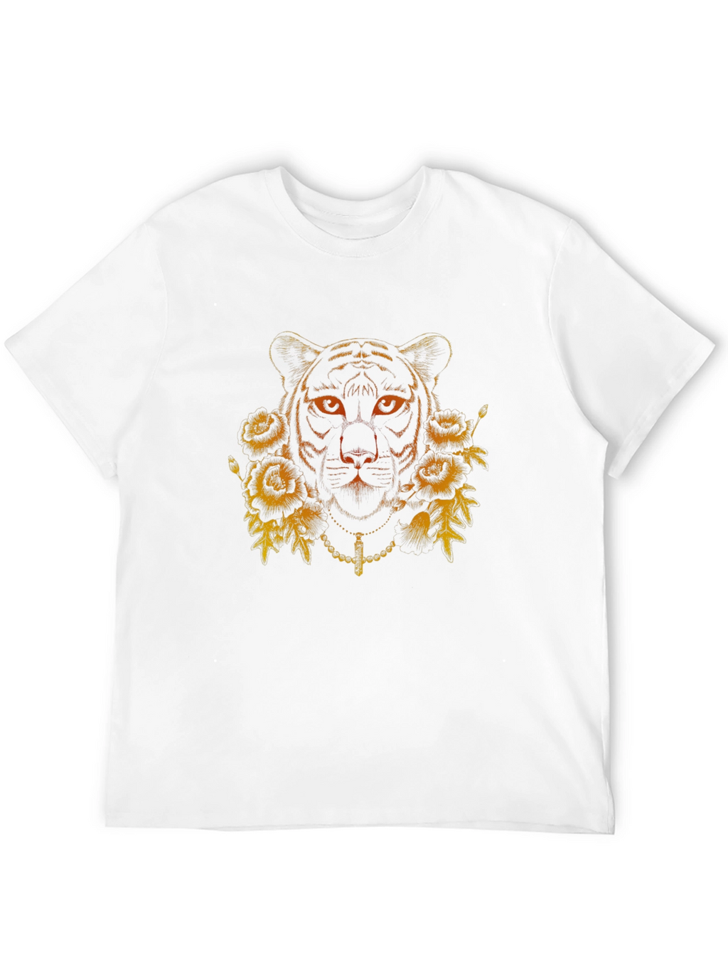 Tiger Floral Graphic Print Black T-Shirt