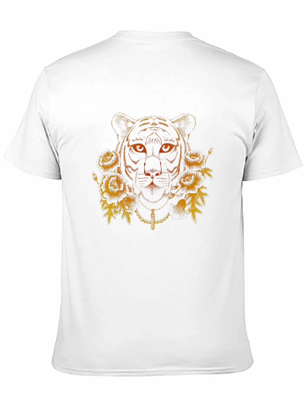 Tiger Floral Graphic Print Black T-Shirt