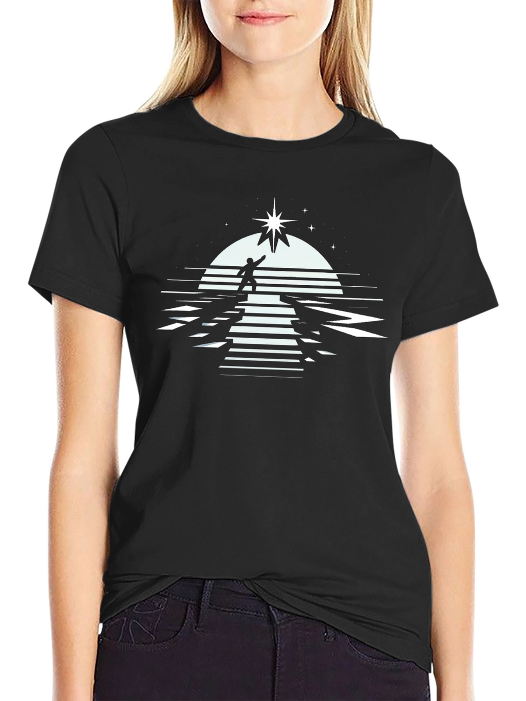 Reach for the Stars Graphic T-Shirt - Black