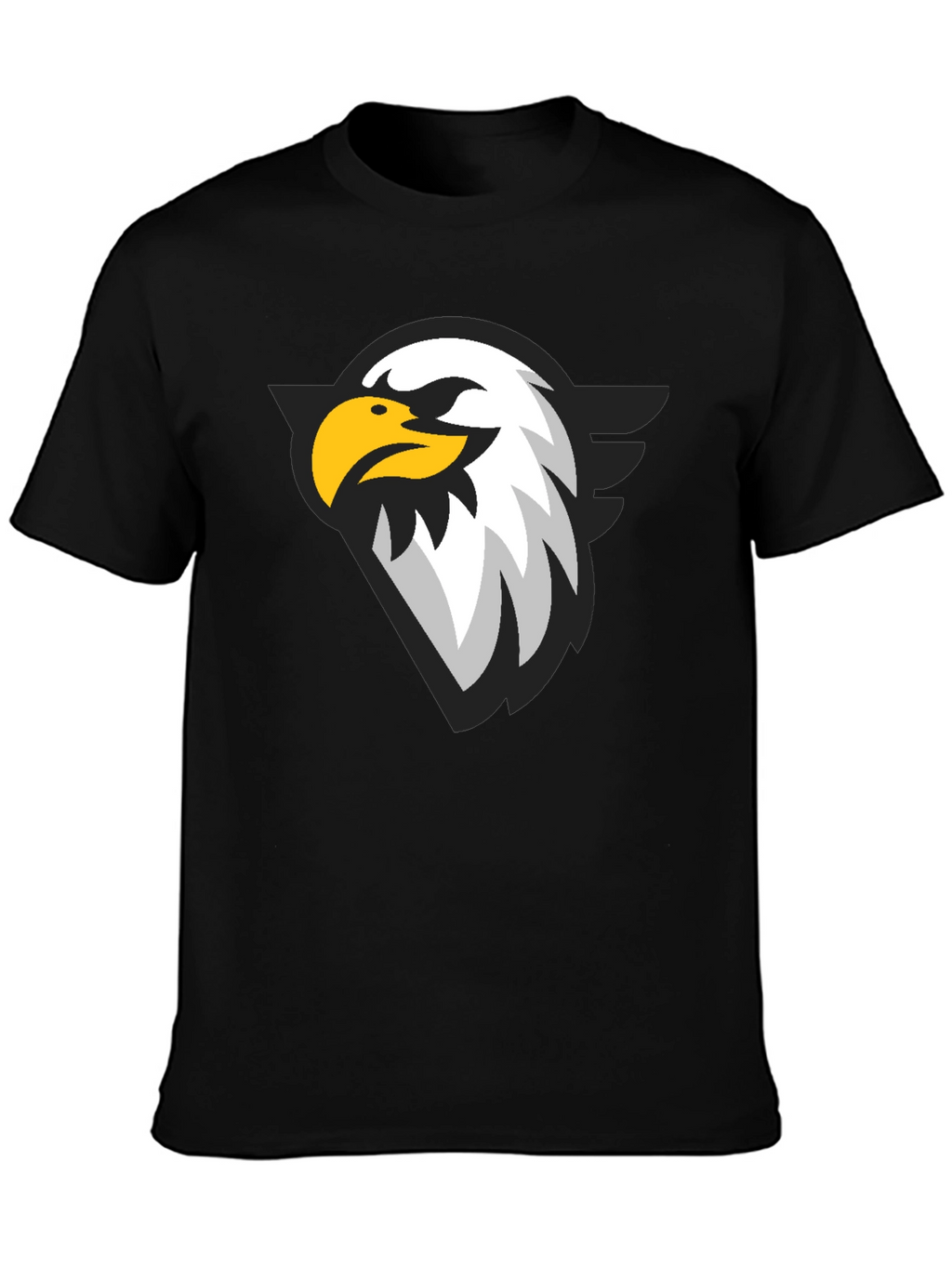 Black T-Shirt with Eagle Graphic Print