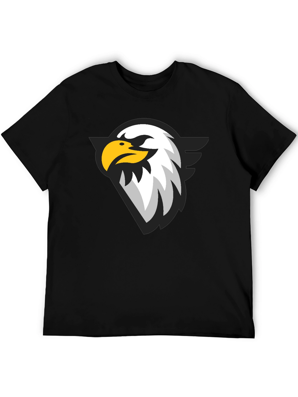 Black T-Shirt with Eagle Graphic Print