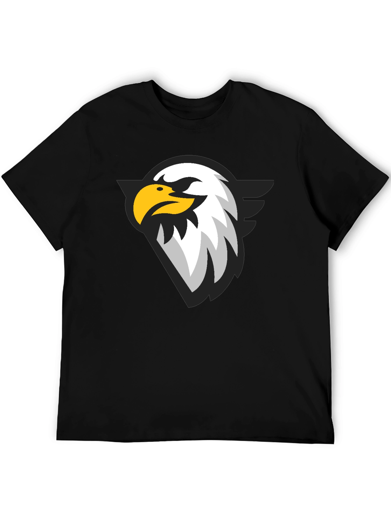 Black T-Shirt with Eagle Graphic Print